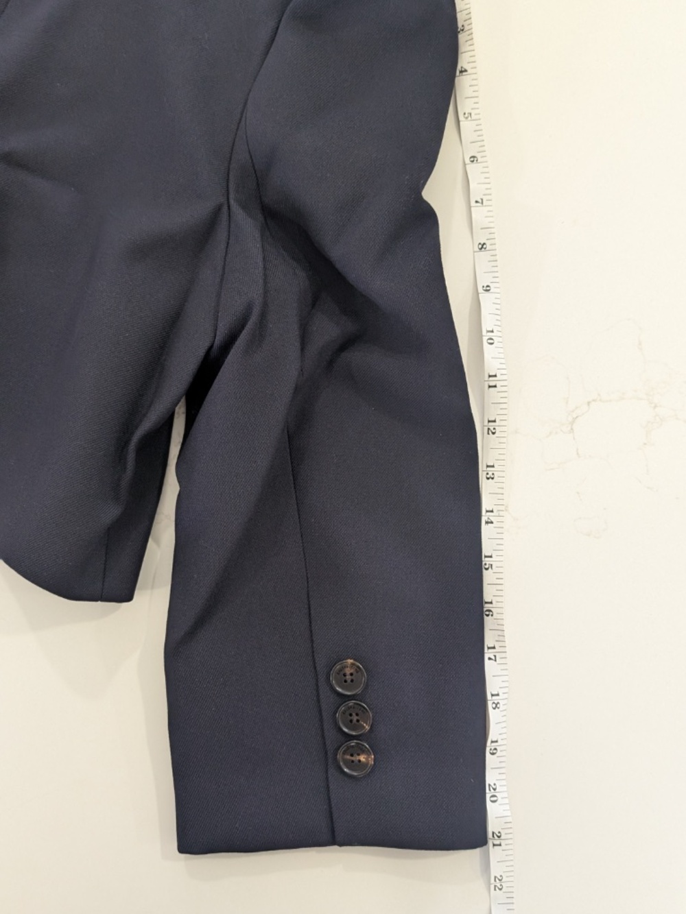 SHUSHU/TONG Cropped Puff Sleeve Blazer Navy Blue Jacket NWT UK 8 Size S - Picture 13 of 14